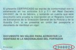 Localización del número de soporte, esquina superior derecha en el anverso del Documento.